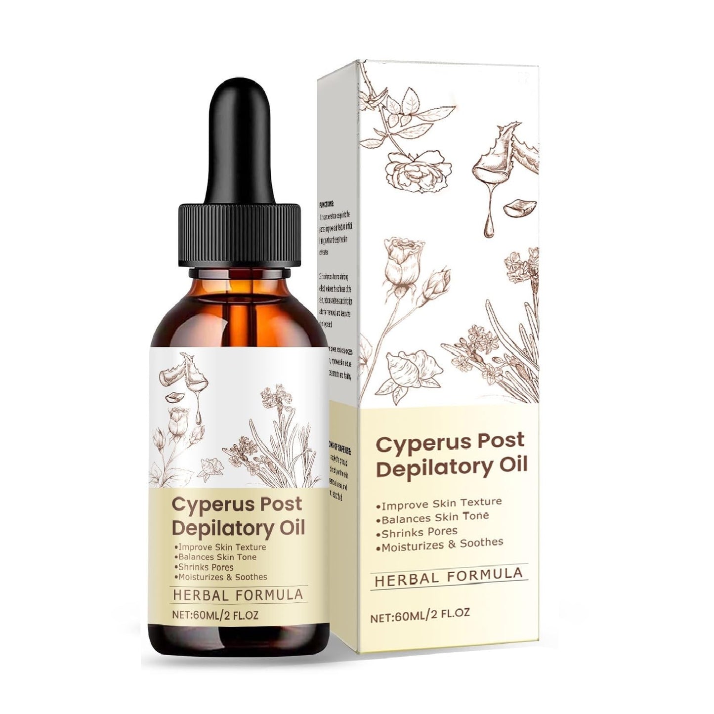 Cyperus Rotundus Oil, 100% Pure Natural Cyprus Rotundus Oil for Hair Removal Reducing Body Hair Growt. (1Pcs)