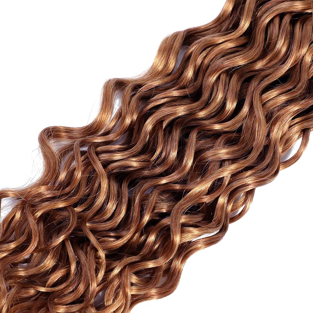 Light Brown Human Hair Bundles Color 30 Water Wave Bundles 26 28 30 inch LadrXadr Human Hair Bundle 150g