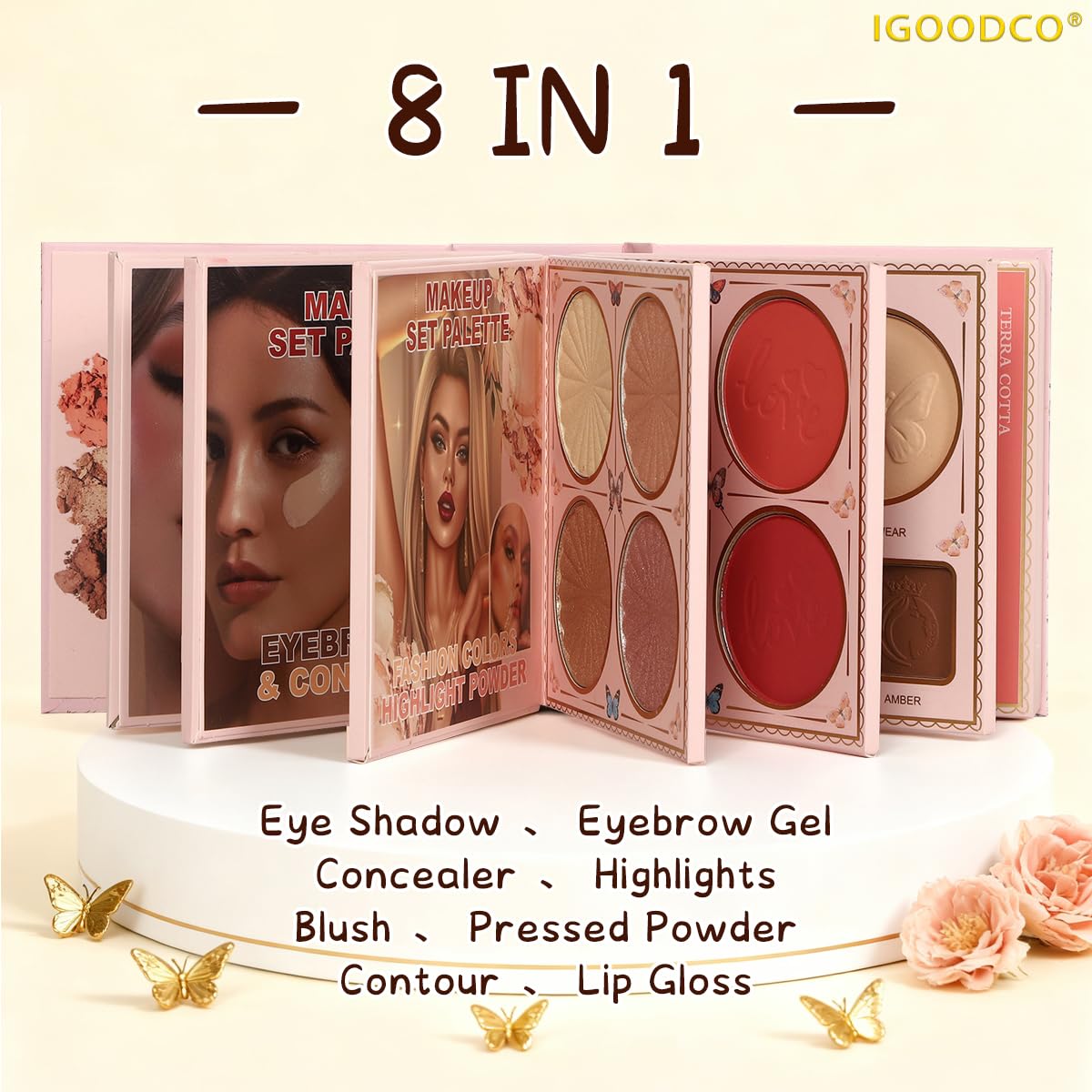 55 color eye shadow (model: IG3301) beauty makeup high gloss frosted earth color birthday gift multi-color eye shadow palette lip glaze