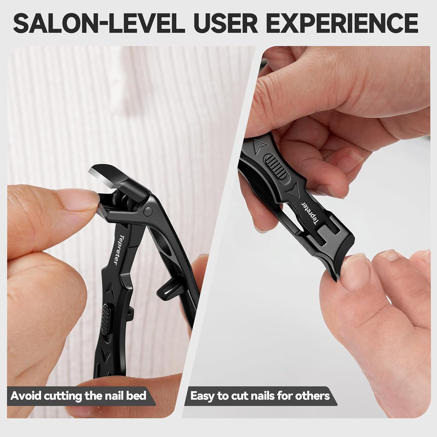 Nail Clippers Set for Seniors - 3-Piece Angled Head Toenail & Fingernail Cutters | Heavy Duty with Wide Jaw Opening