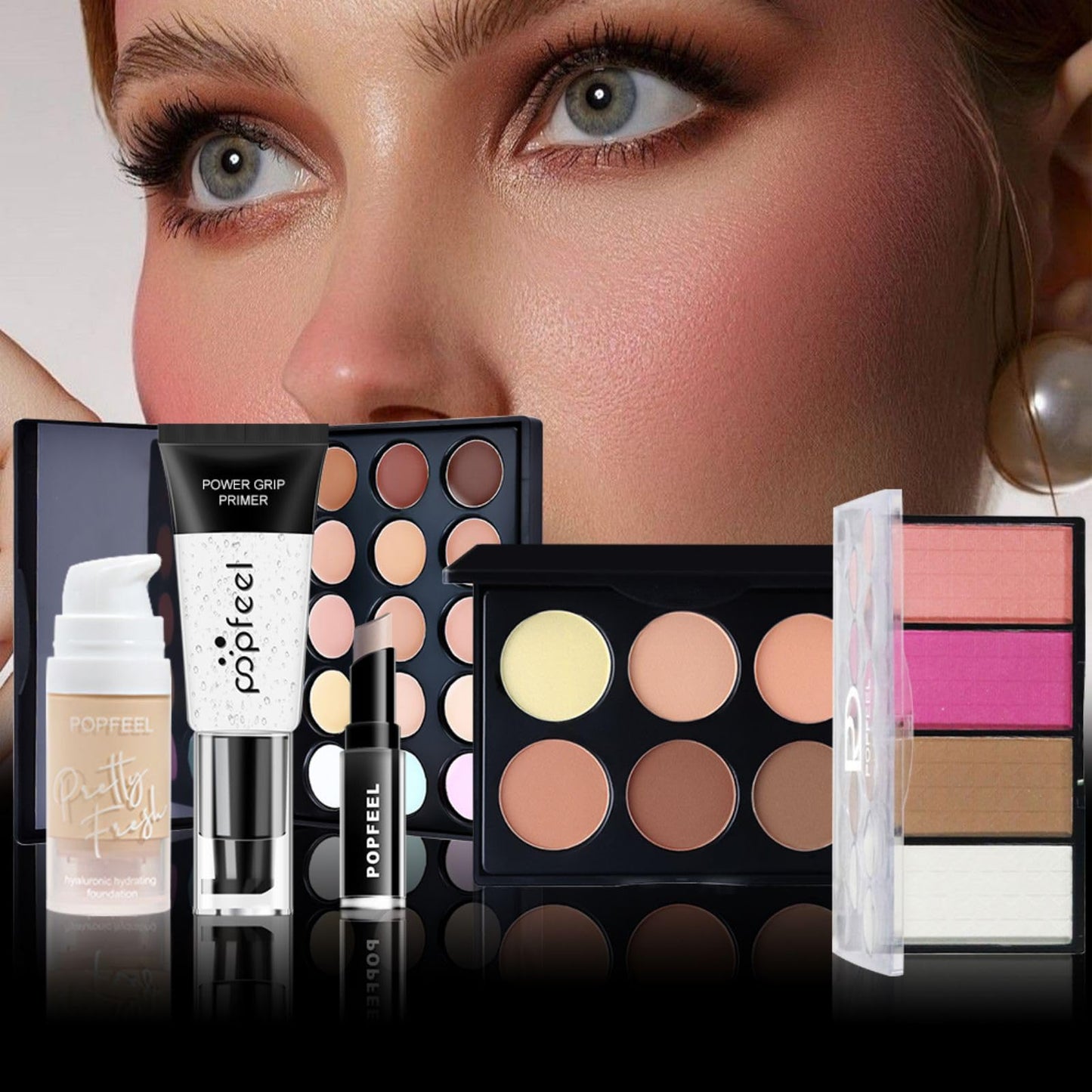 FantasyDay All in One Makeup Kit for Women Full Kit Girls Makeup Gift Sets Xmas Essential Bundle Include Eyeshadow Palette Lipstick Blush Concealer Eyeliner Mascara Foundation Brush Eyebrow Pencil