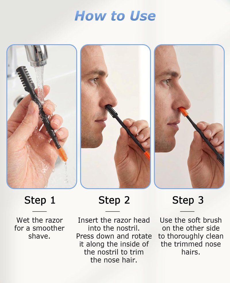 Waaqkid 9 PCS Nasal Hair Cutter for Women Men, 2-in-1 Manual Nose Hair Trimmer with Case