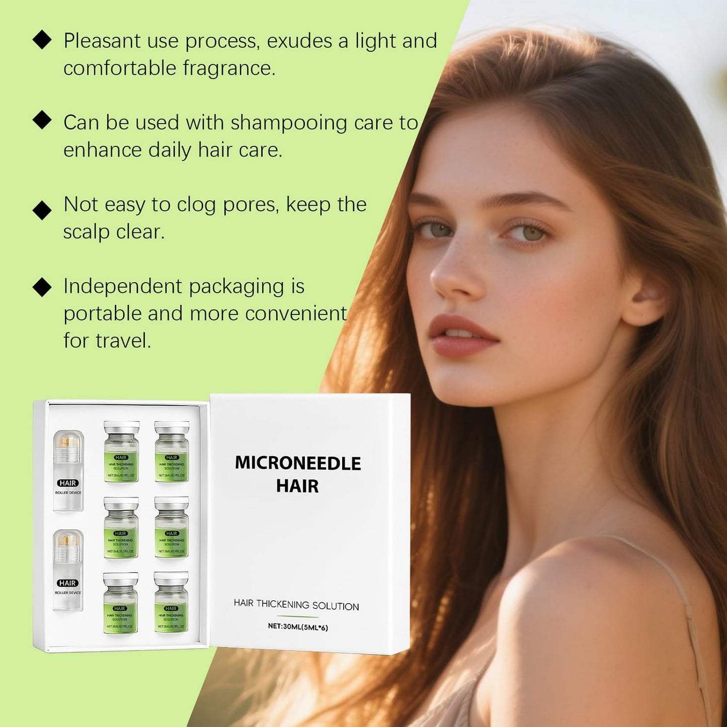 Hair Regrowth System - Advanced Treatment with Ginseng, Eclipta Prostrata & Peppermint Oil | Thicker Hair for Men & Women