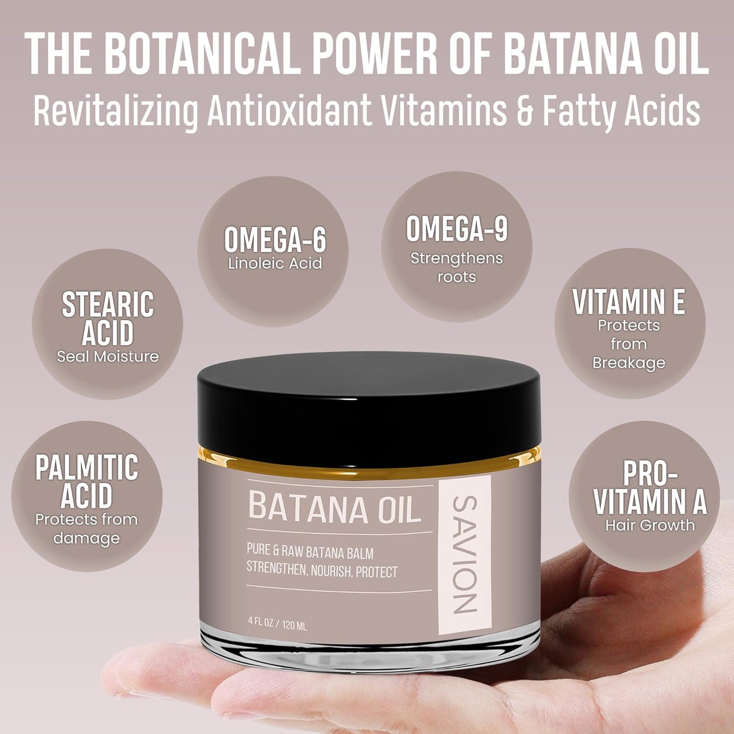 Raw Batana Oil for Hair Growth - 100% Pure Organic Treatment for Thick, Strong Strands | 4 Fl Oz, Includes Shower Cap