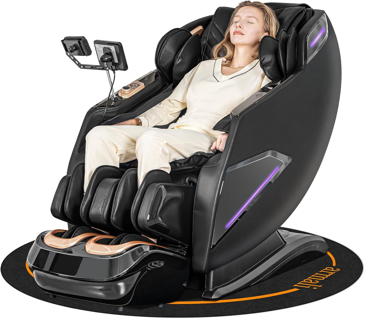 4D Full Body Massage Chair - Zero Gravity SL-Track Shiatsu Recliner with Core Heating & 20 Techniques | Deep Yoga Stretch & Foot Rollers
