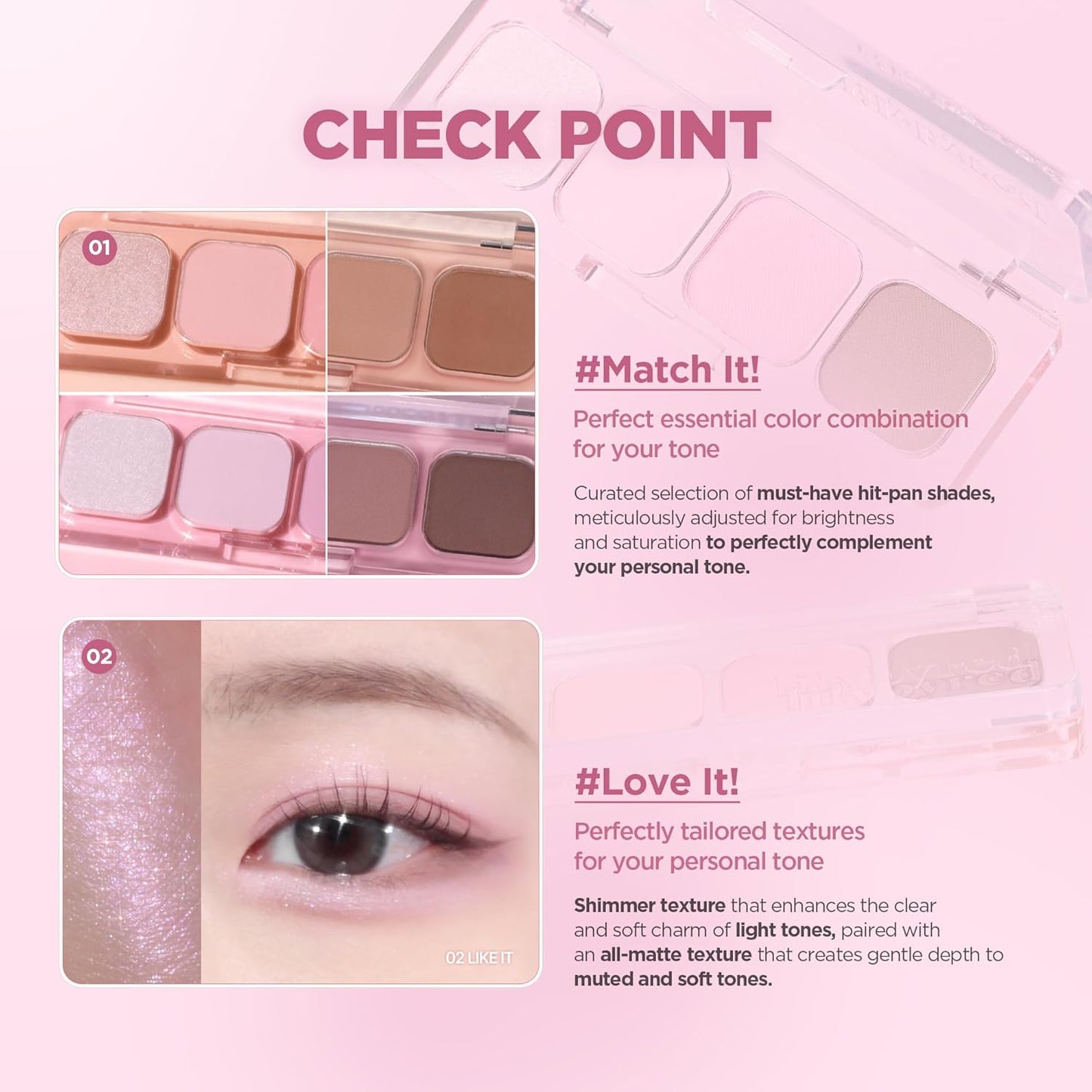 Mood It Palette - 4-Shade Korean Eyeshadow Palette for Daily Wear | Soft Blending, Buildable Coverage, Matte & Shimmer Finish, 0.11 oz (01 Fresh It)