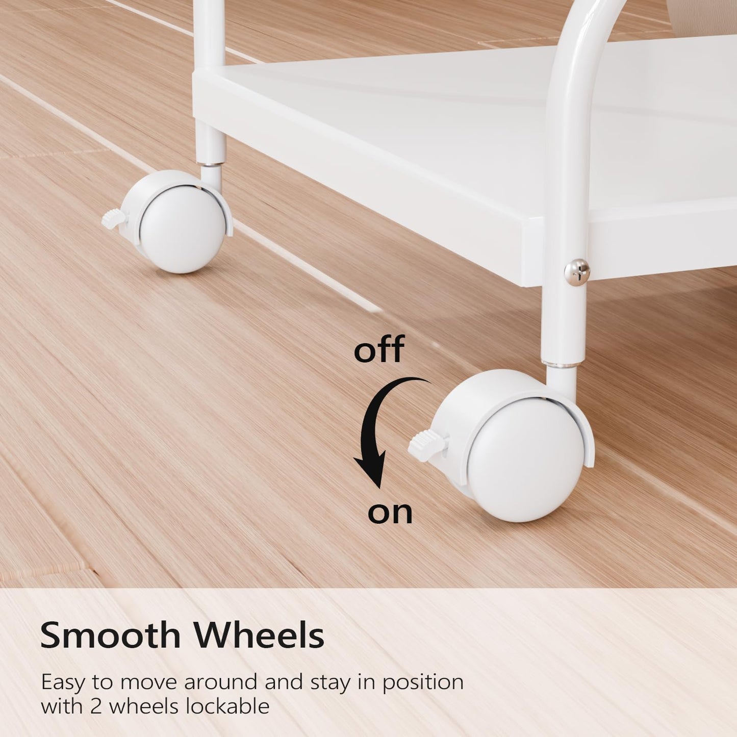 OmySalon Pedicure Cart Foot Bath Trolley, Adjustable Height Salon Trolley with PU Cushion, Portable Nail Esthetician Cart for Manicure & Foot Massage, Beauty Spa Supplies with Locking Wheels (White)