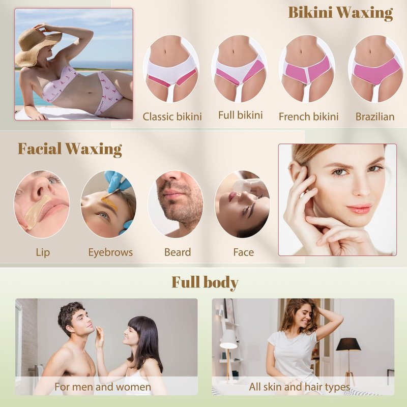 FEAMIRIA 400g Wax Beads - Hard Wax Beads for Brazilian Bikini & Coarse/Stubborn Hair, Wax Beads for Hair Removal At-Home Waxing,Hard Wax Works on Face, Body, Legs