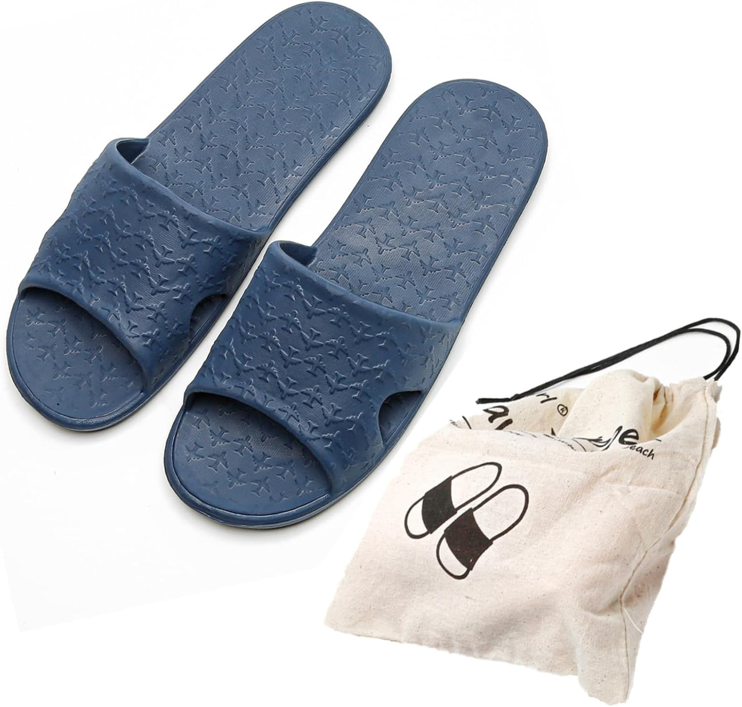 Travel Slippers for Women & Men - Portable Foldable Non-Slip Quick Dry Shoes | Cotton Storage Bag Included