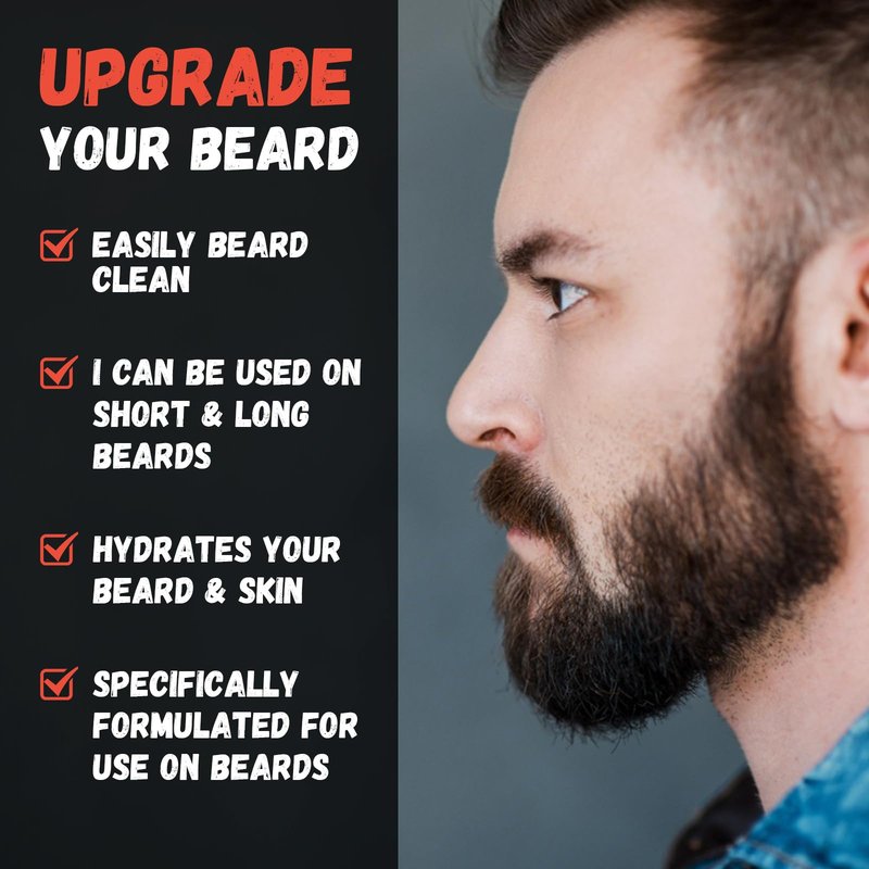 GUOYAOLIFU Foaming Bright and Fresh Scent Beard Wash for Men, Foaming Fresh Scent Beard Wash, Deep Cleaning, Non-Drying, Hydrating Gentle Cleanser For All Beard Types & Lengths