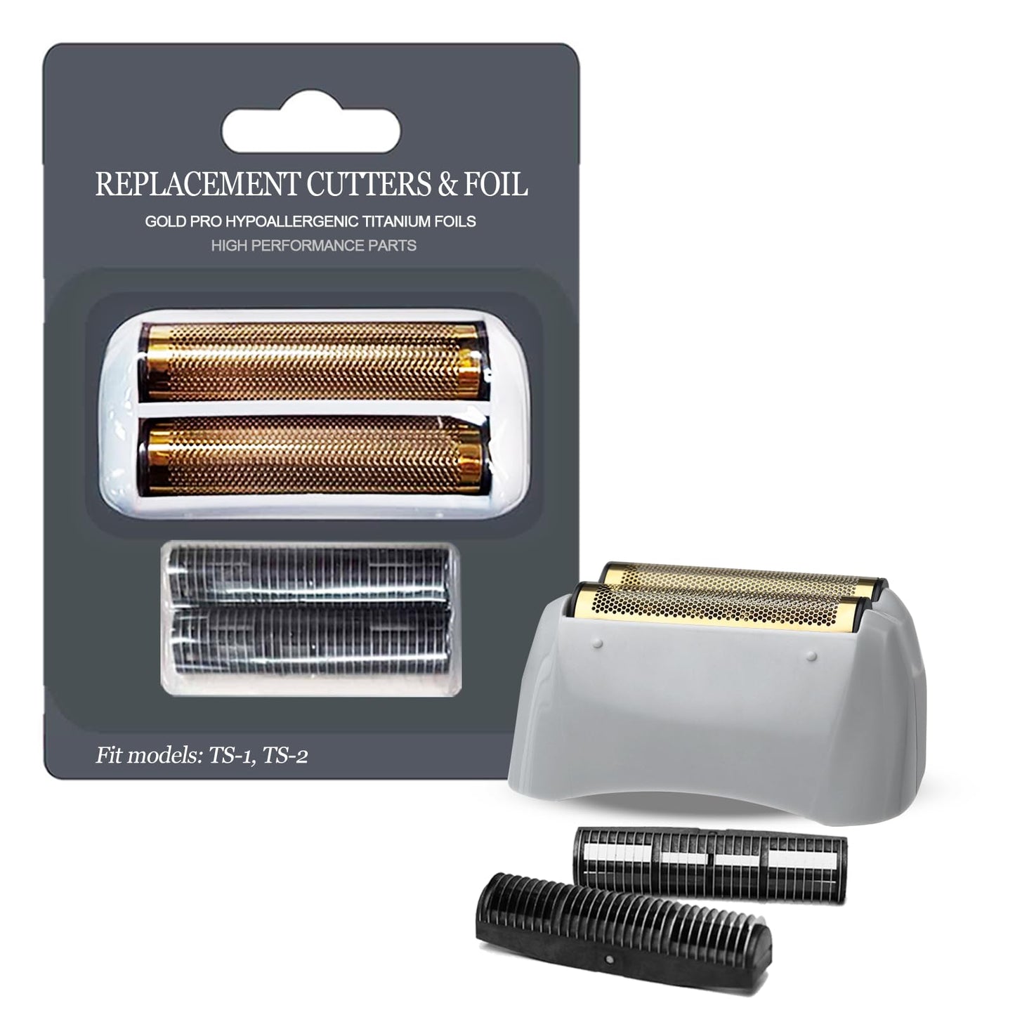 OXSITO Gold Pro Foil and Cutters Replacement for Andis TS-1, TS-2 (17150/17155/17200) Shavers. (Foil Replacement x1, inner cutters x2)