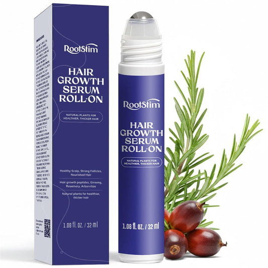 Hair Growth Serum Roll-On | Rosemary, Caffeine & Biotin Formula for Fuller-Looking Hair - 1.08 Fl Oz