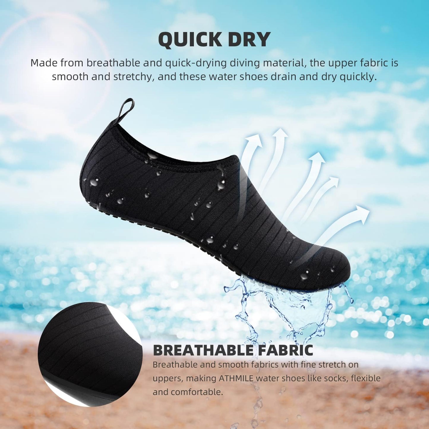Quick-Dry Water Shoes for Men & Women - Aqua Socks for Beach, Yoga & Hiking | Adult & Youth Sizes