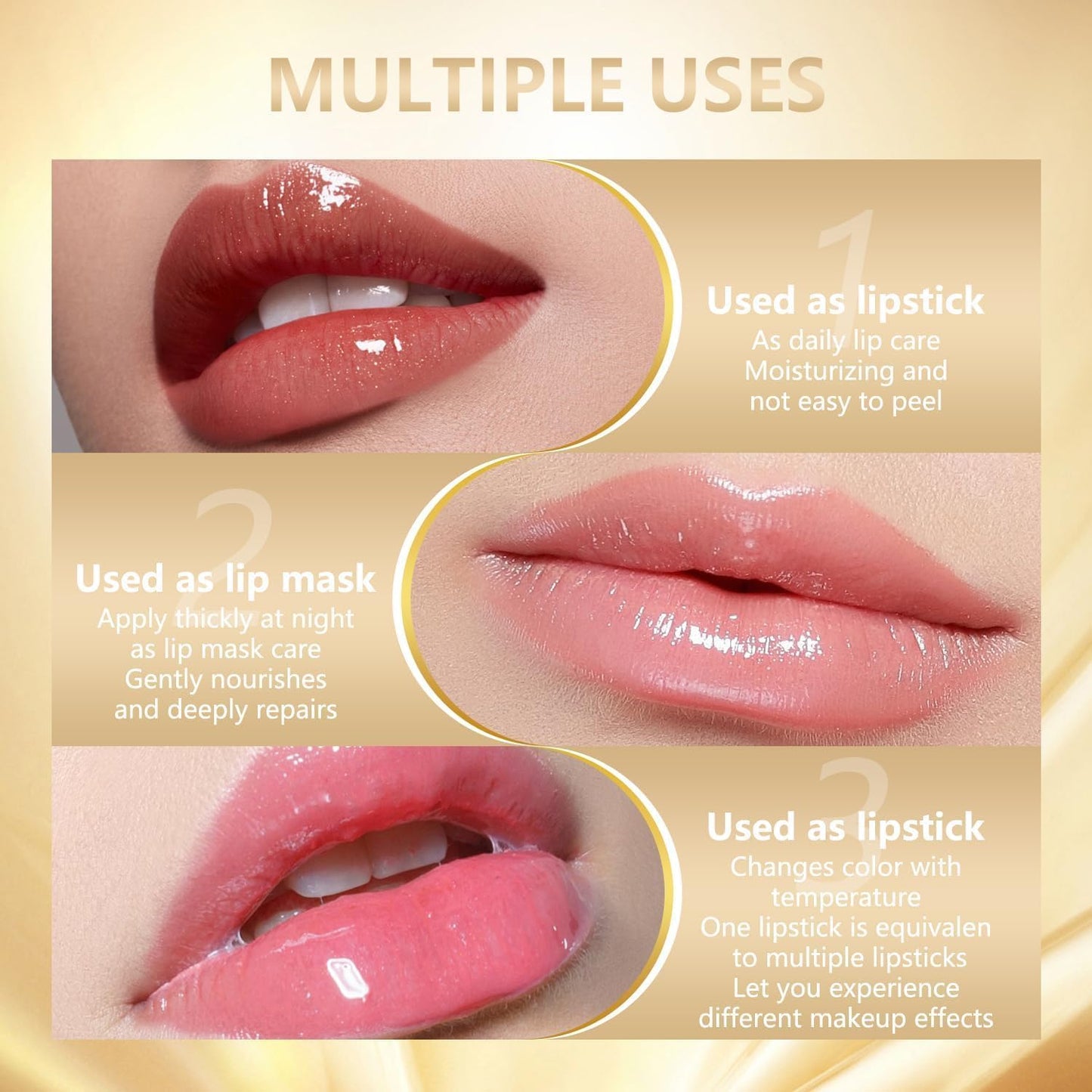 Color Changing Lipstick | pH Adjusting Clear Lip Gloss for Older Women - Transfer-Proof, Long-Lasting Hydration, 2 Pieces