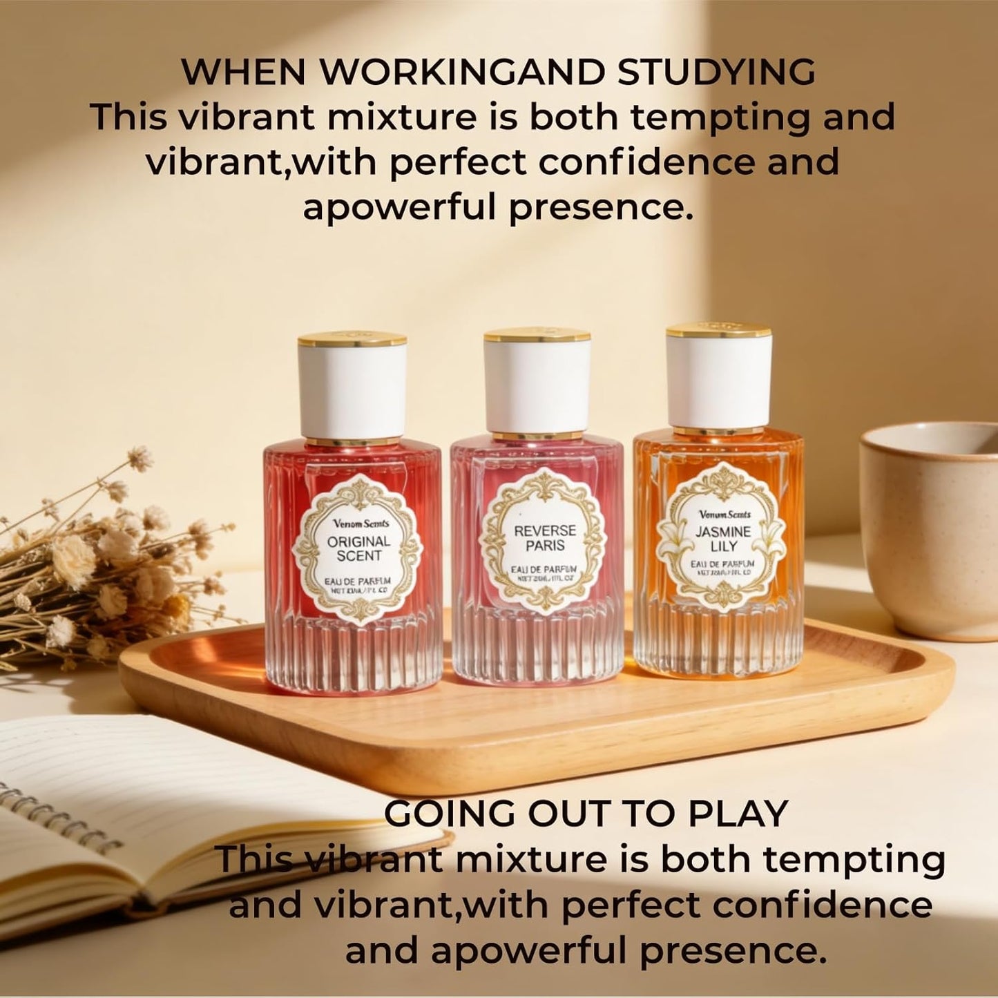 Floral Perfume Collection - 3PCS Pheromones for Women | Jasmine, Lily & Peony - 3 Fl Oz