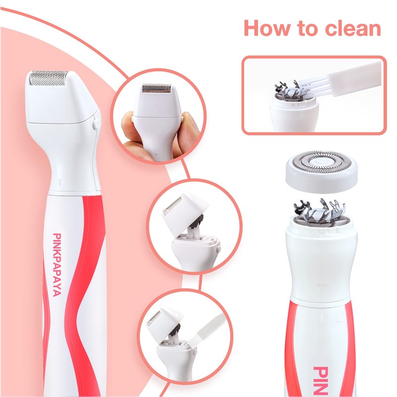 Pinkpapaya 4in1 Nose Hair Trimmer for Women,Facial Hair Remover,Electric Face Shaver Razor for Nose Ear,Bikini Trimmer,Facial Hair Removal,Tomato/p9k8