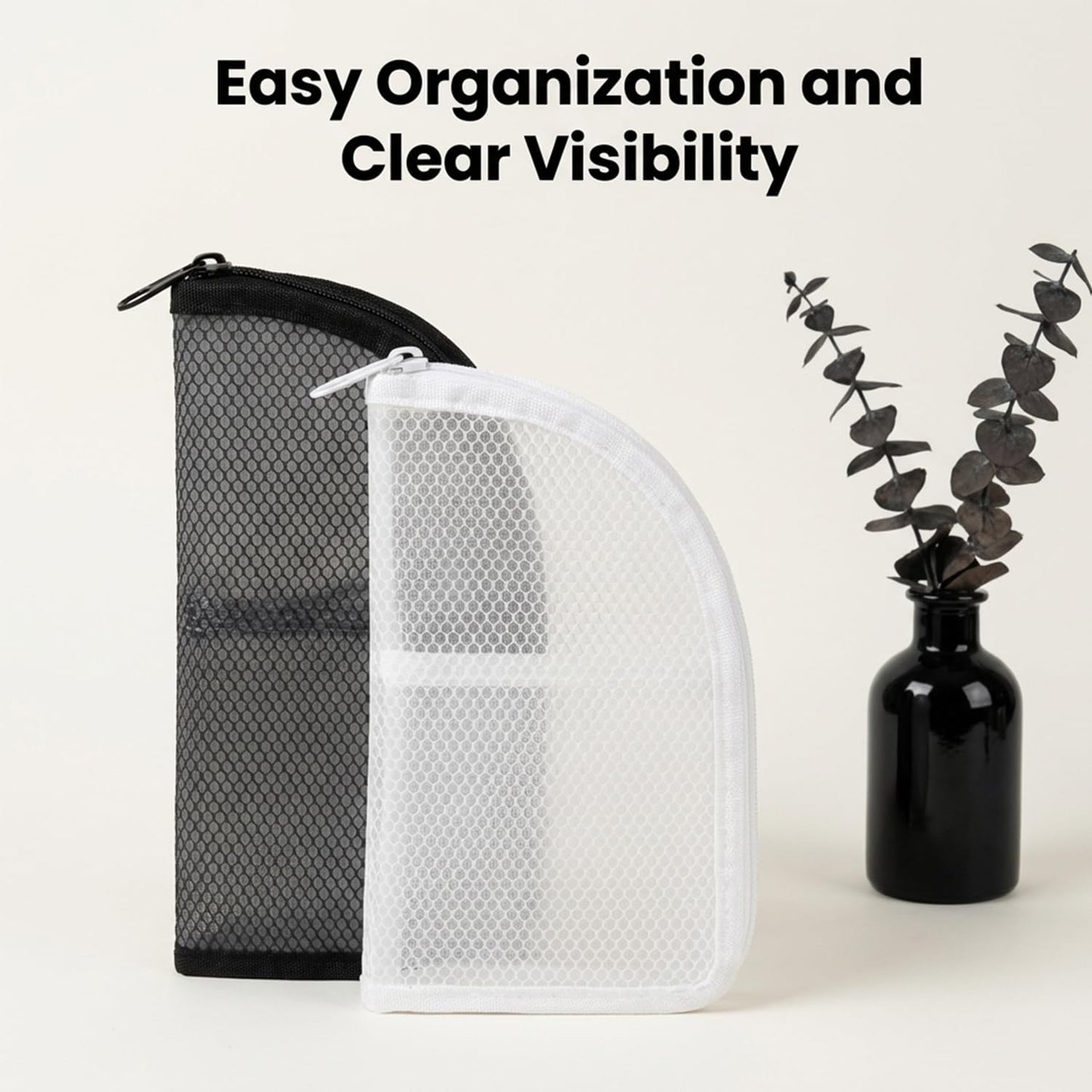 Standing Toiletry Bag, Portable Lightweight Travel Toiletry Bag, Mesh Large Capacity Cosmetic Waterproof Bag,Foldable Clear Hanging Travel Toiletry Bag Cosmetic Organiser Storage(Black)