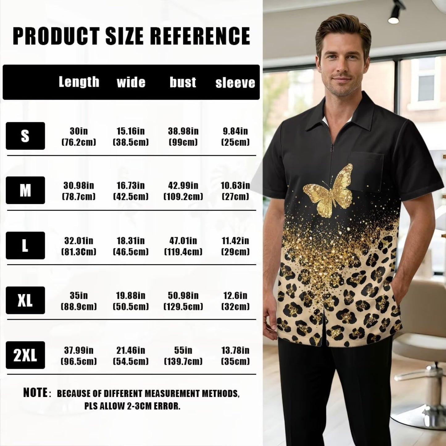 Srengjodk Leopard Print Waterproof Hairstylist Aprons For Women Anti-Static Hair Stylist Apron 3 Pockets Hairdresser Apron, Salon Cosmetology Apron Black Grooming Smocks L 2XL