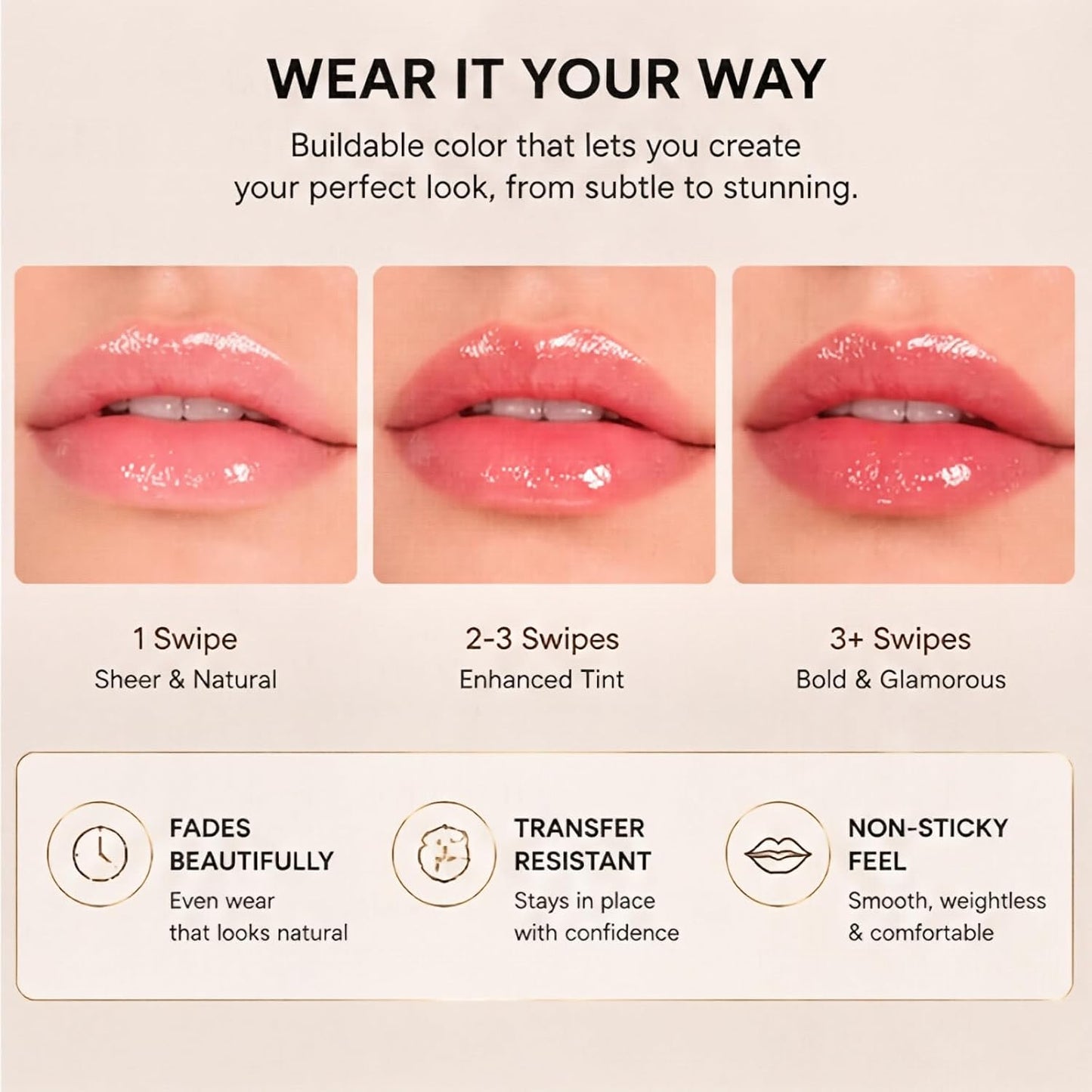 Color Changing Lipstick - pH & Temperature Activated Moisturizing Balm for Pink Lips | Long Lasting Sheer Gloss (1pc)