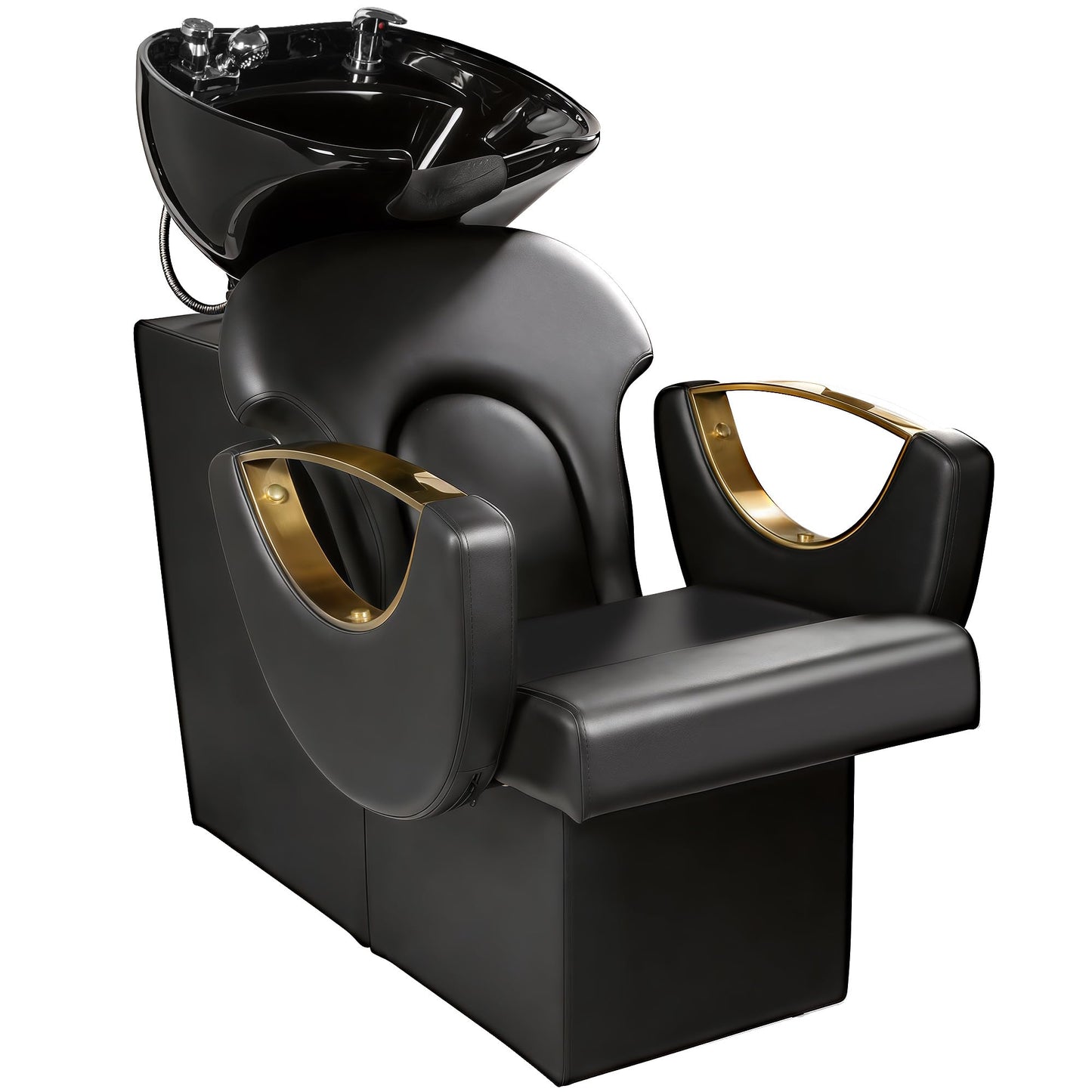 ROWIEP Backwash Shampoo Station Chair for Salon, Adjustable Porcelain Ceramic Hair Wash Bowl, Shampoo Bowl for Spa Beauty Hair Salon Home Equipment