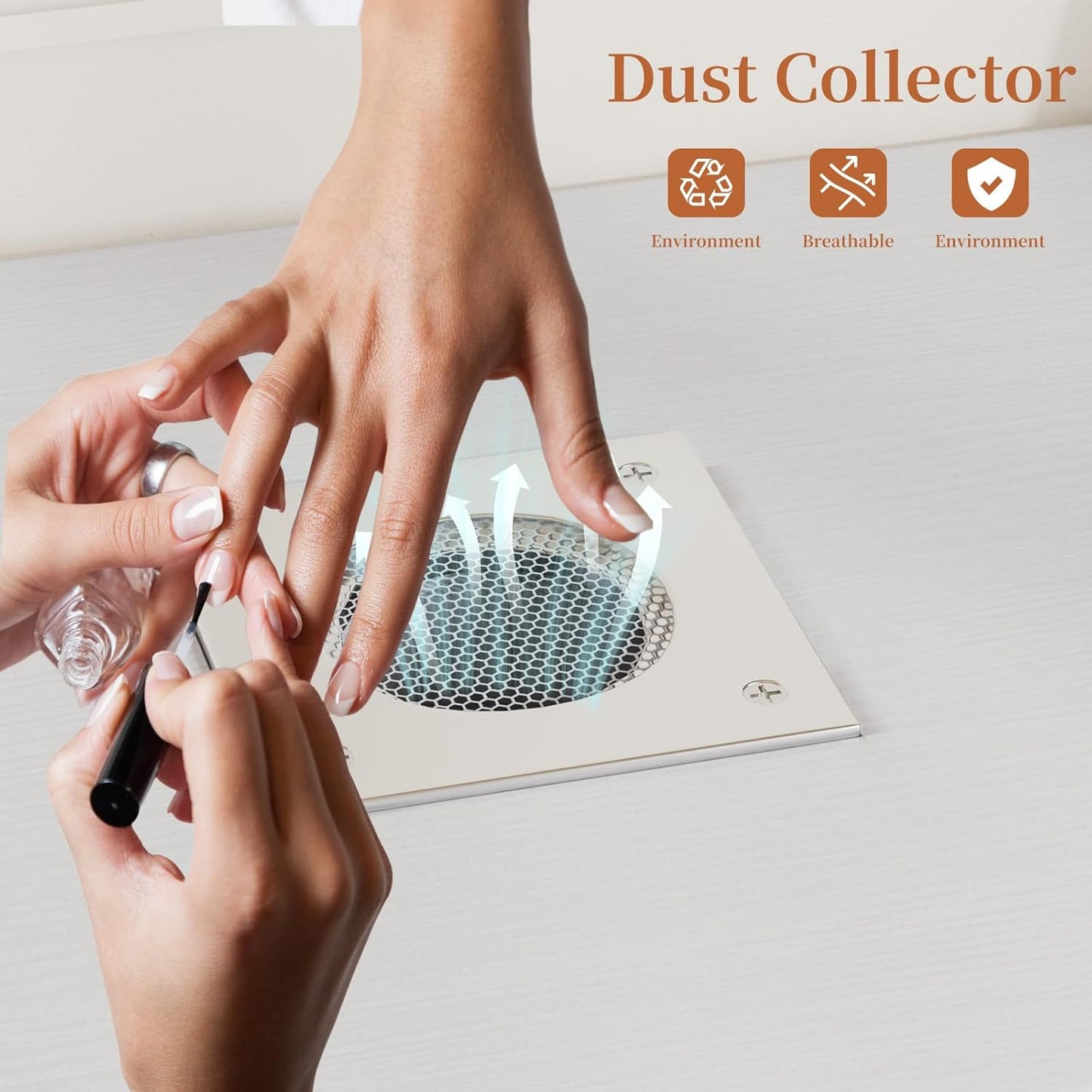 Manicure Table - Nail Tech Desk with Electric Dust Collector & 6 Storage Drawers | White Beauty Workstation
