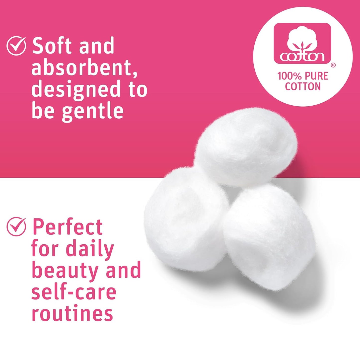 Premium Cotton Balls - 100% Pure Soft Cotton for Face & Nail Polish | 600 Count