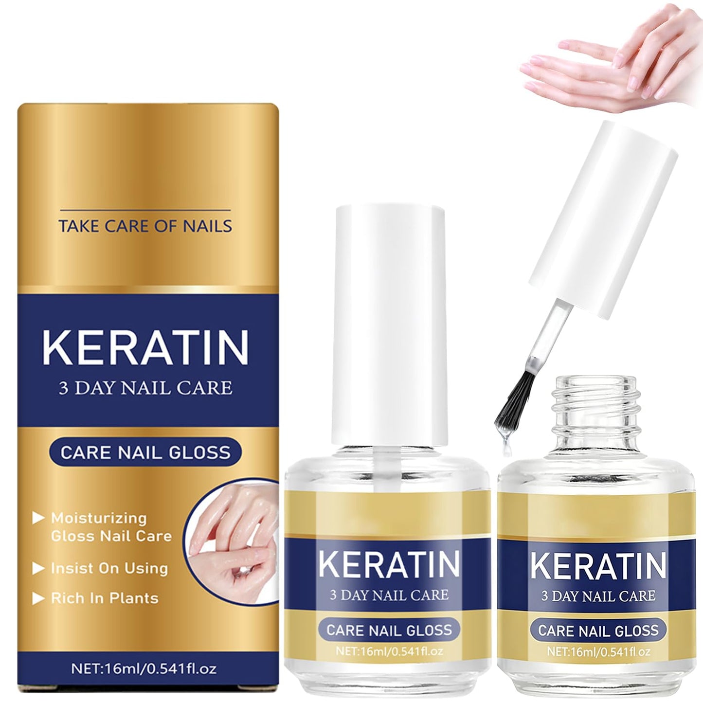 Keratin Nail Care Oil - Moisturizing Treatment for Strong, Glossy Nails | Aloe Vera & Lavender Cuticle Oil (16ml)