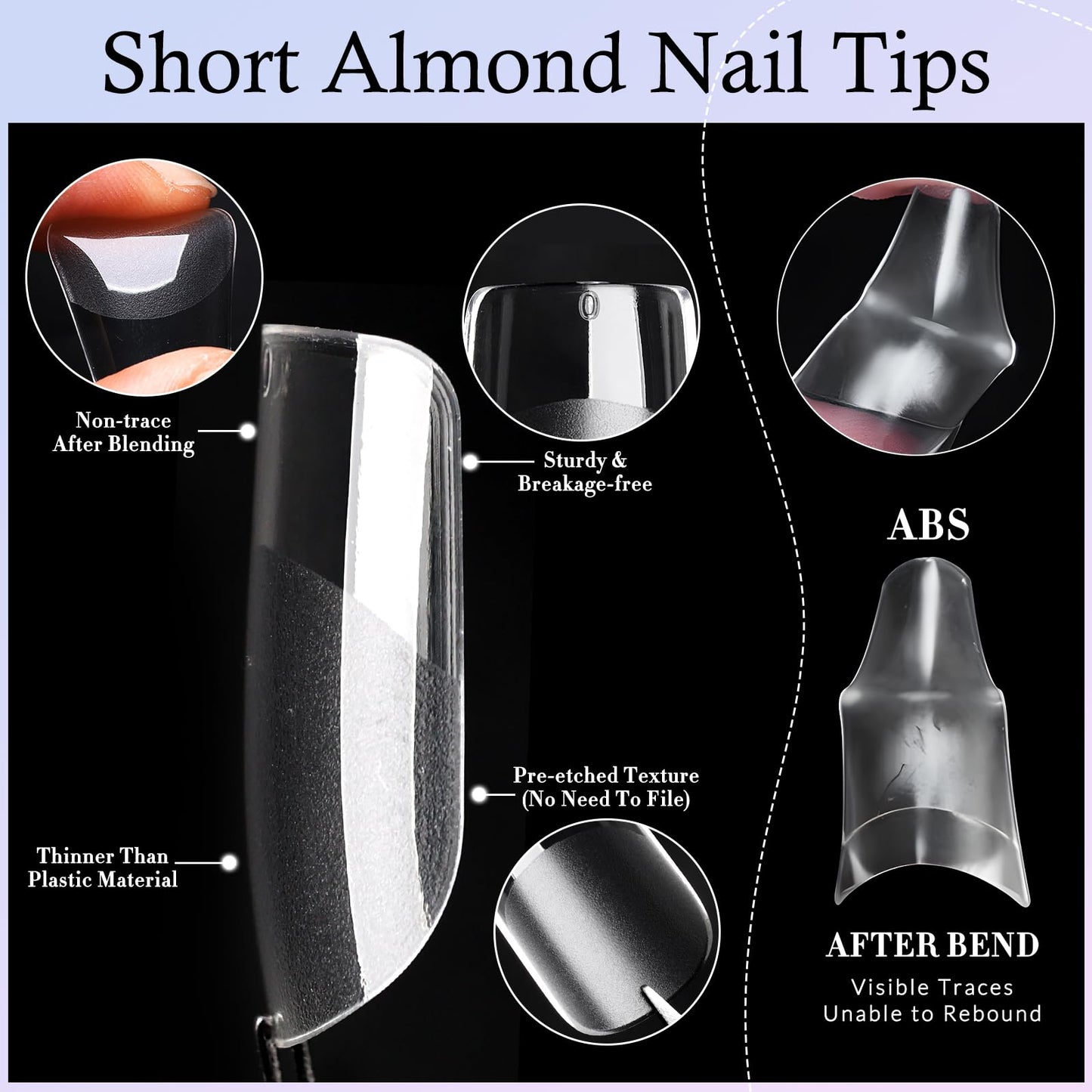 360pc Short Square Nail Tips, Soft Gel Nail Tip Square Fake Nails Artificial Fingernail, 15 Sizes Full Cover Clear Press on Nail Short Acrylic Nails Tips for Gel Nail Extension, Press Nails Making