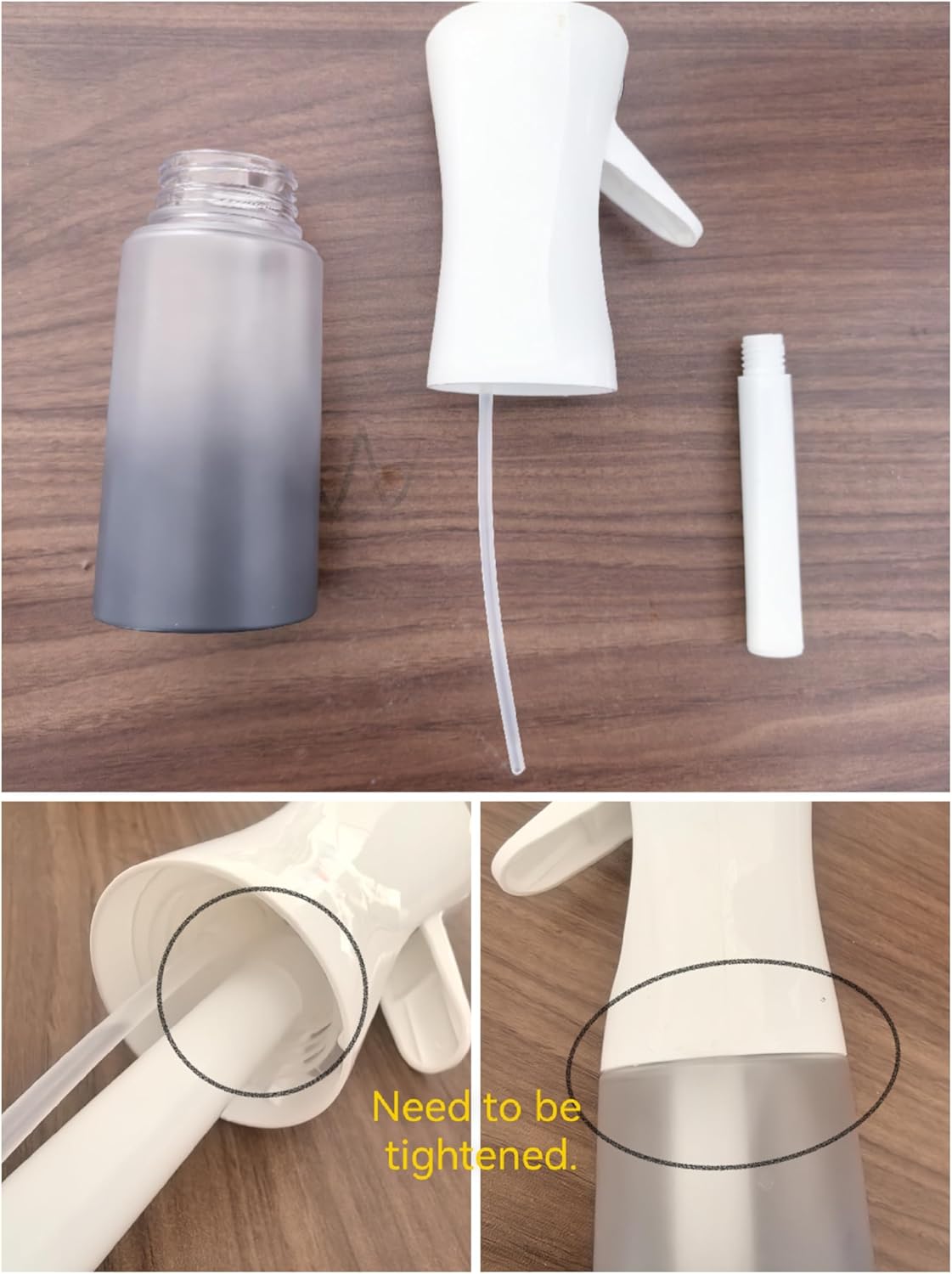 Ultra Fine Mist Spray Bottle - 200ml Continuous Sprayer for Hair Care | Travel Size Black Plastic Container