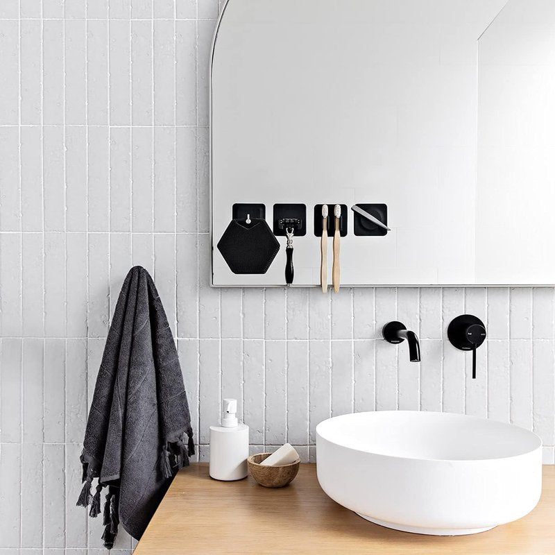 Tooletries 4-in-1 Tile Series - Silicone Toiletry Organizer with Secure Holders | Charcoal