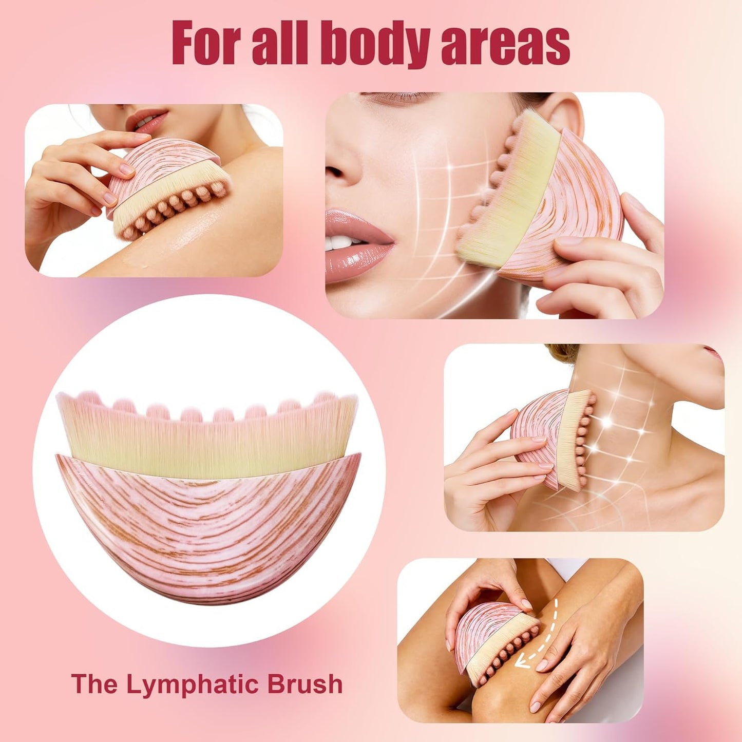 JBSZTH Lymphatic Contour Face Brush 2-Pack Gua Sha Massage Tool Drainage