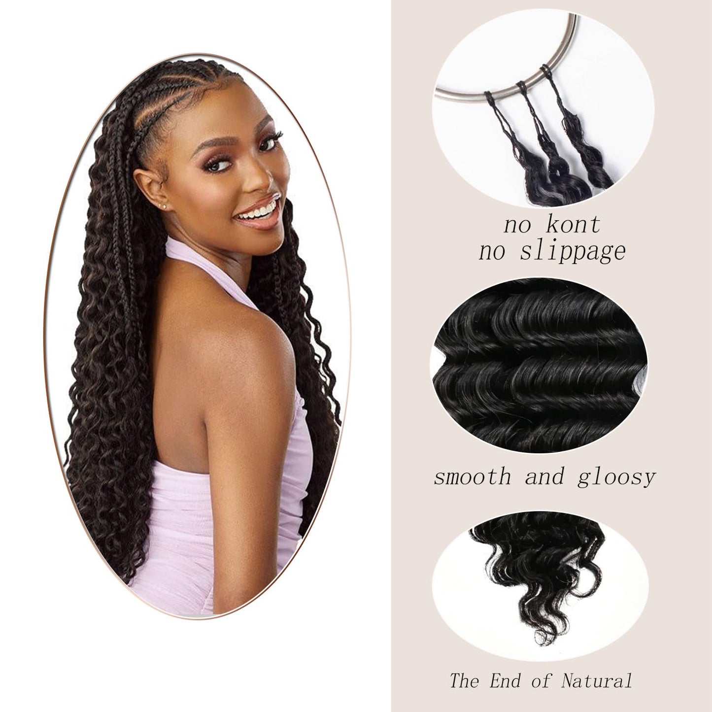 Miracle Knots Crochet Hair for Black Women - 100 Strands Curly Synthetic Hair, 18 Inch, Knotless Natural Black