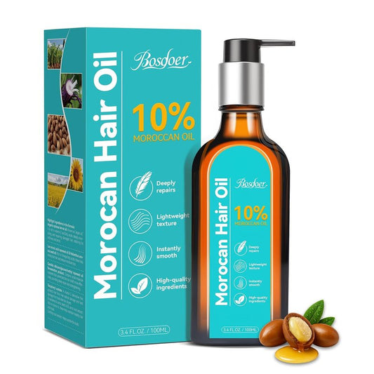 Argan Oil Hair Serum - 10% Pure Moroccan Oil for Dry, Damaged Hair - Frizz Control & Shine Enhancer | 100ML