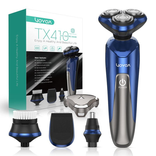 VOYOR Electric Razor for Men Cordless Shavers for Shaving with face sideburn Nose Ear Hair Rechargeable Wet Dry Waterproof TX410 New (New Version)