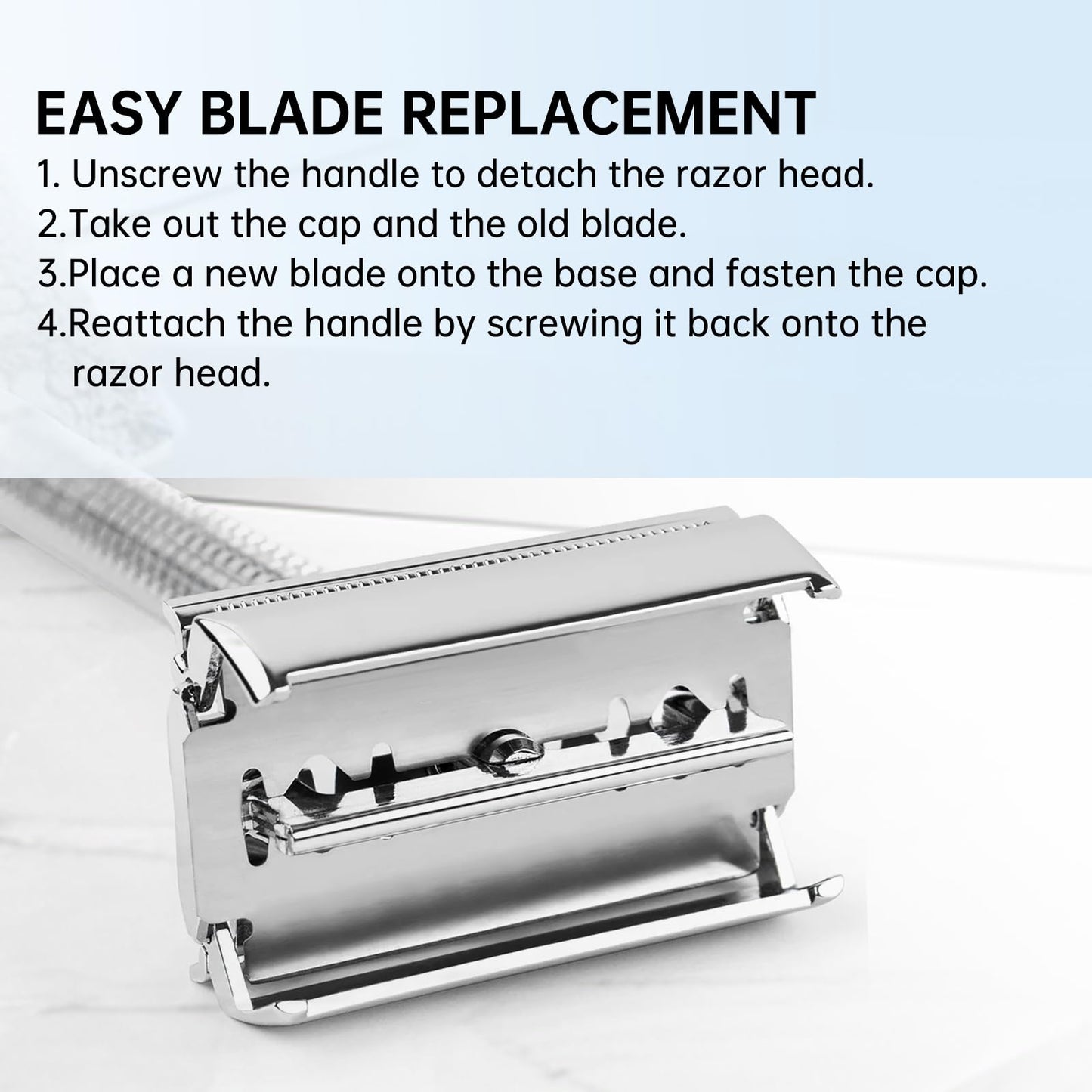Double Edge Safety Razor Blades for Van Der Hagen, 30× Replacement Razor Blades Refills, Stainless Steel Razors Blade Refills, for Men's Safety and Straight Razors, Precise and Clean Shave, Only Blade