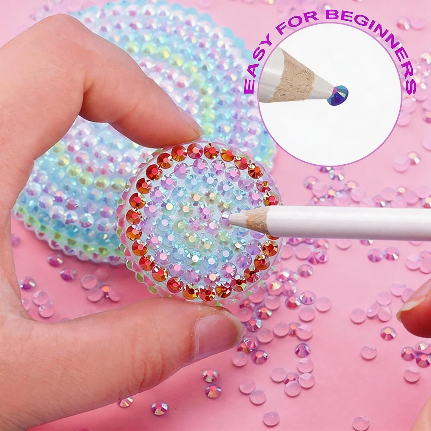 42 Colors Resin Jelly Rhinestones - 32000Pcs Flatback Gems Bedazzler Kit with Glue, Tweezer & Pickup Pen for Nail Art | DIY Crafts, Phone Cases
