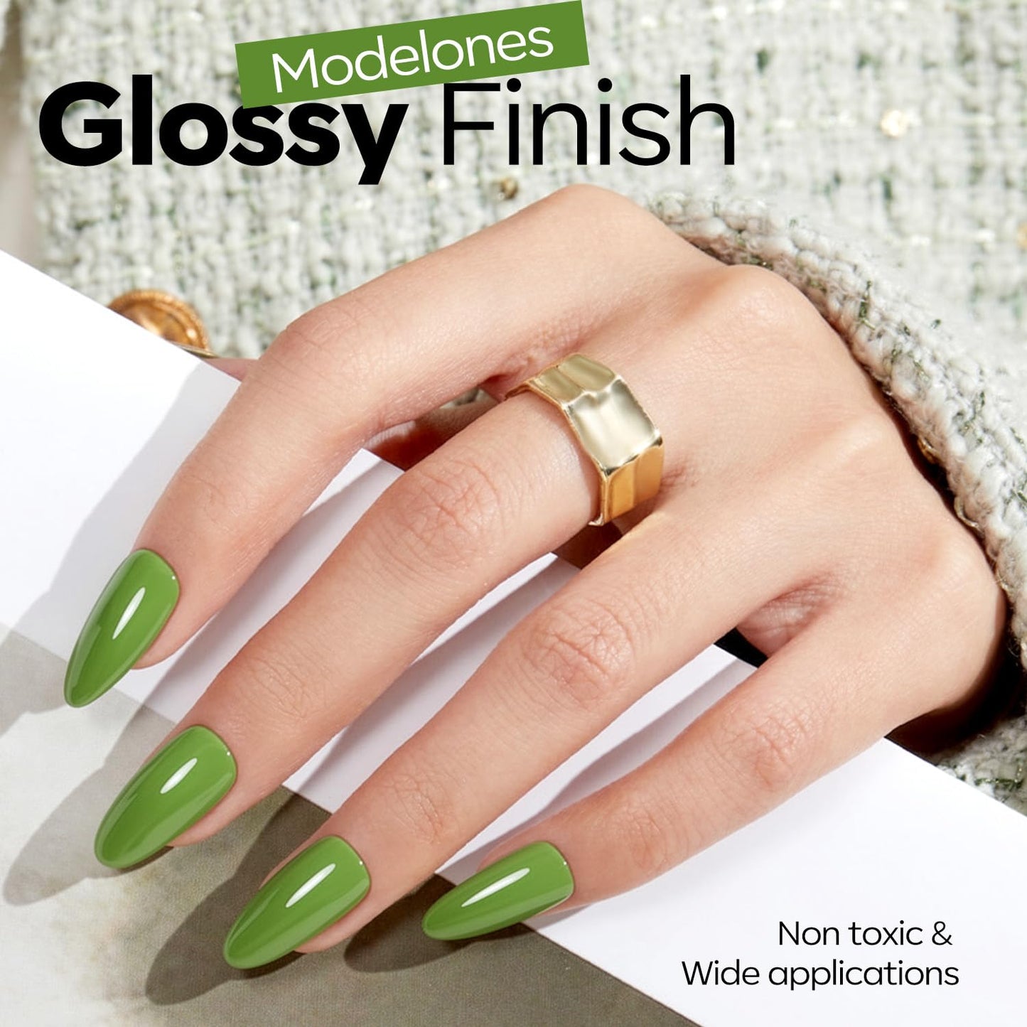 Olive Green Gel Nail Polish - Modelones Pistachio Soak Off for Spring & Summer | 15ML