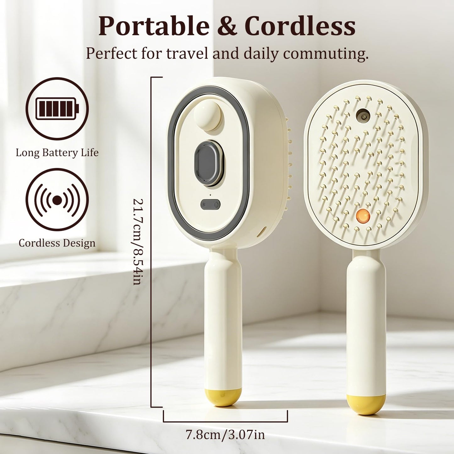 Electric Spray air Cushion Massage Comb 3-in-1 Steam Hair Brush Hairbrush Electric Spray Hair Cushion Comb Detangling Scalp Care for Hair Tangles & Dryness (Purple)