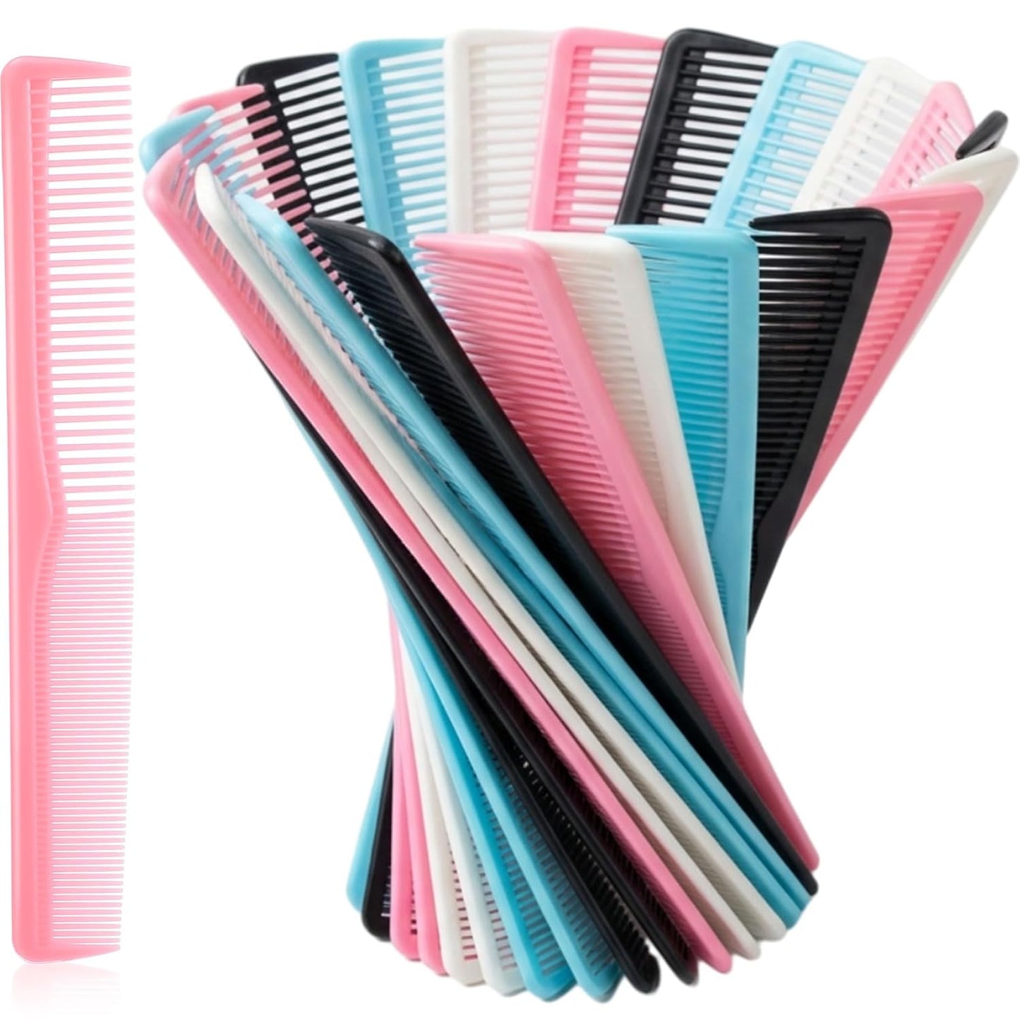 Hestya Hair Comb Set - 200 Pack Black Carbon Fiber Combs | All-Purpose Styling for Men & Women