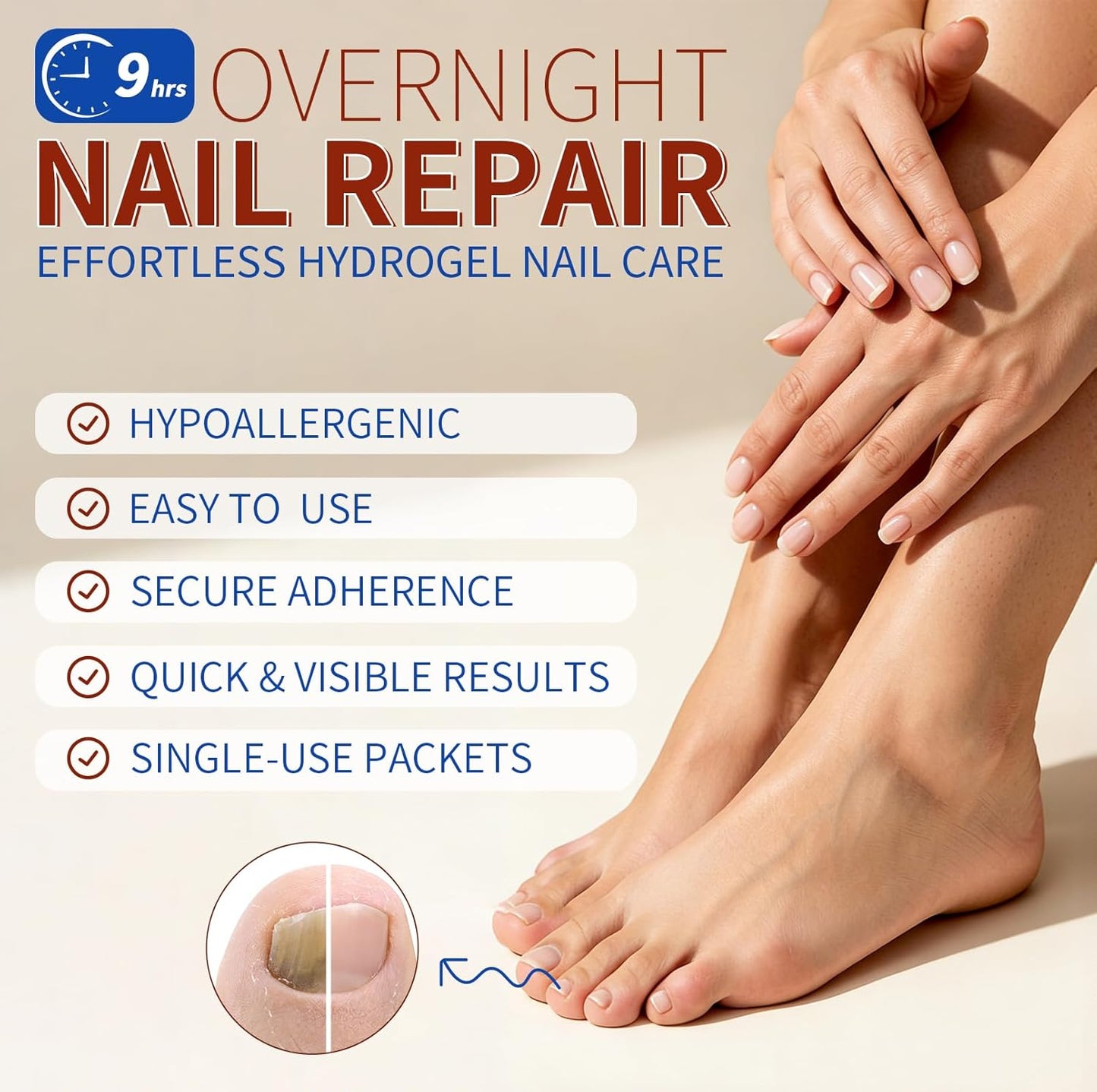 Fungal Nail Patches - 4 Pack Toenail Repair Patches for Discolored & Damaged Nails | 84 Count, 9-Hour Adhesion