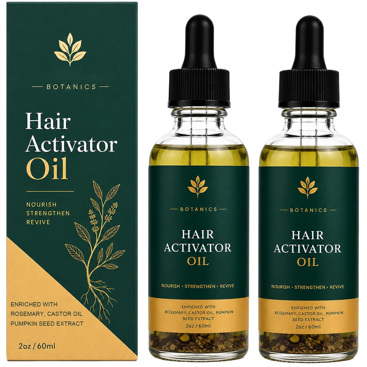 BCYXLR Organics Hair Activator Oil, with Rosemary Oil, Castor Oil, Pumpkin Seed Extract, Aloe Vera & Vitamin E, Nourishing Scalp Oil for Smoother, Shinier-Looking Daily Care (2)