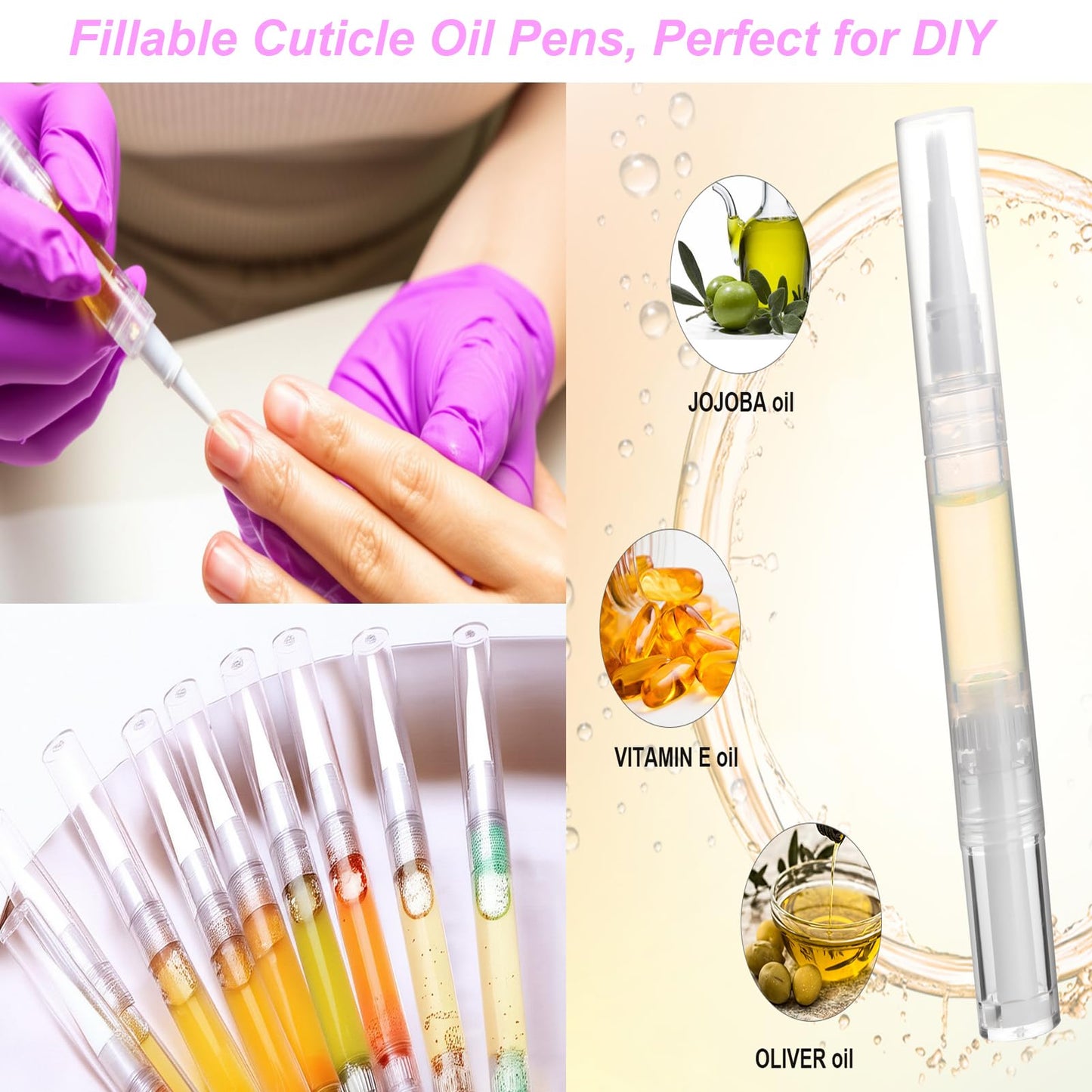 UPZIGS Empty Cuticle Oil Pens, 3ml-12 Pack