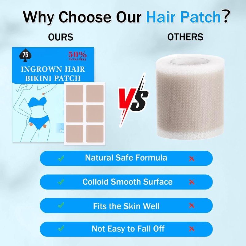 Ingrown Hair Treatment Patch, 48 Pcs Razor Bump Treatment for Bikini Area, Smooth-Feeling Non-Irritating Formula, Ingrown Hair Pads & Pubic Hair Cyst Treatment for Women & Men