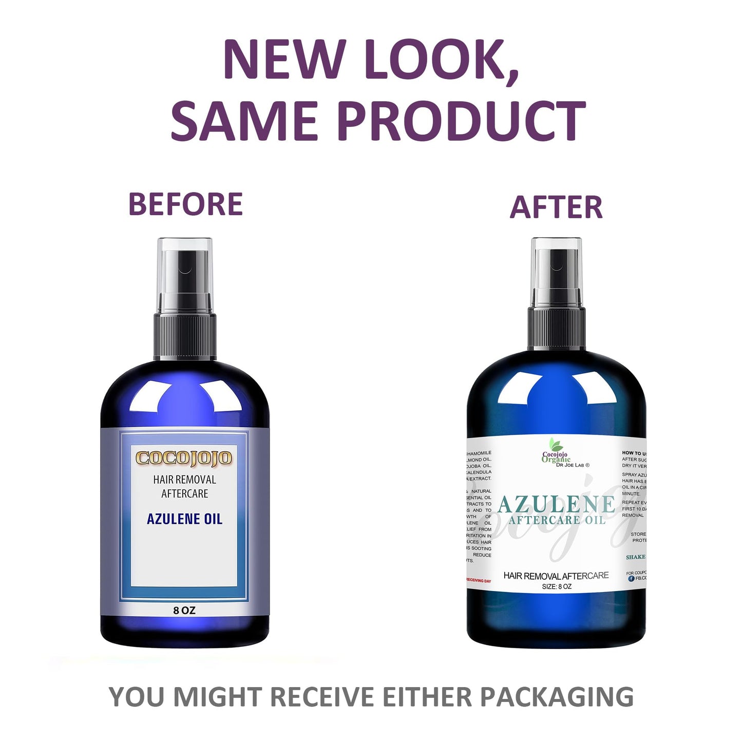 cocojojo Azulene Oil After Waxing Sugaring Soothing Hair Retardant 8 Oz Decreasing Hair Thickness After Hair Removal Natural Delaying Hair Regrowth