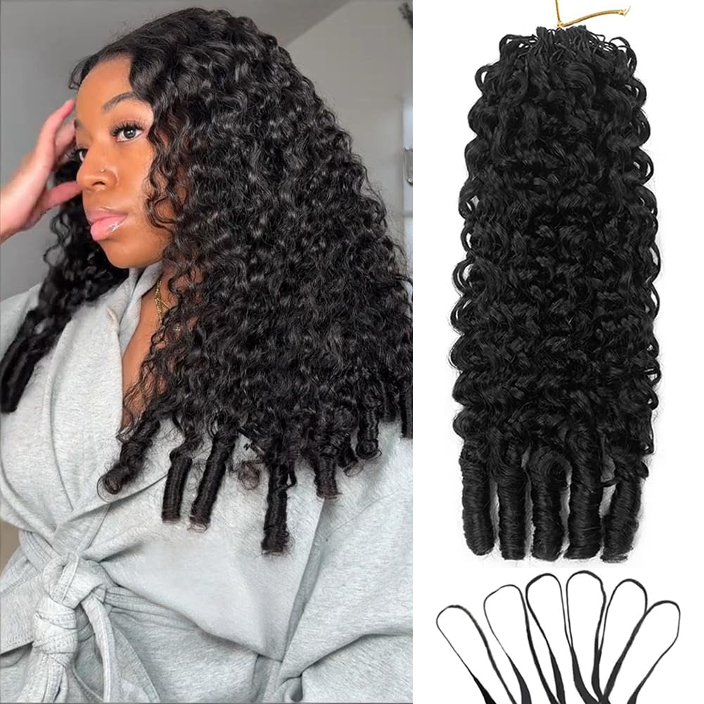 Burmese Curly Feather Crochet Hair Extensions - 16 Inch, Lightweight, Knotless, Natural Color for Black Women