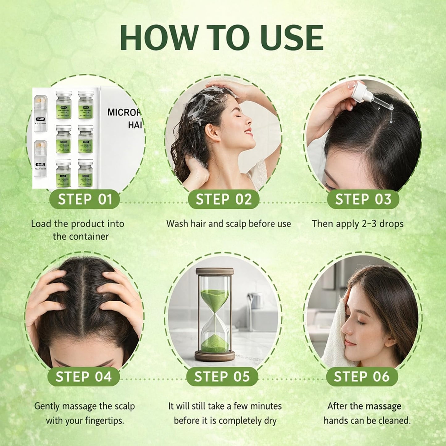Hair Regrowth System, Advanced Hair Care with Ginseng, Eclipta Prostrata, Peppermint Oil and Ginger Root, Supports Fuller and Thicker Hair, Strengthens Roots for Men and Women