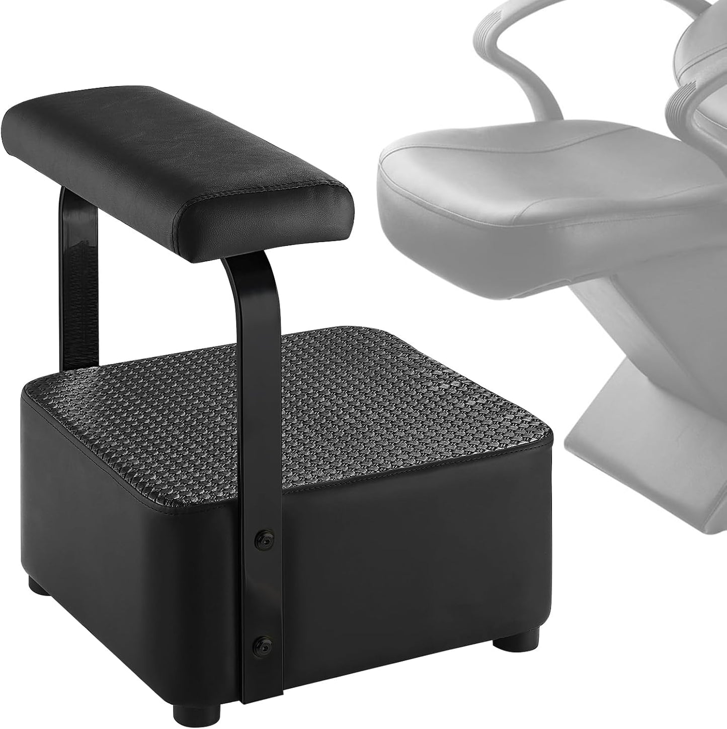 Independent Footrest for Shampoo Bowl - Spa Beauty Ottoman Chair | Black Color
