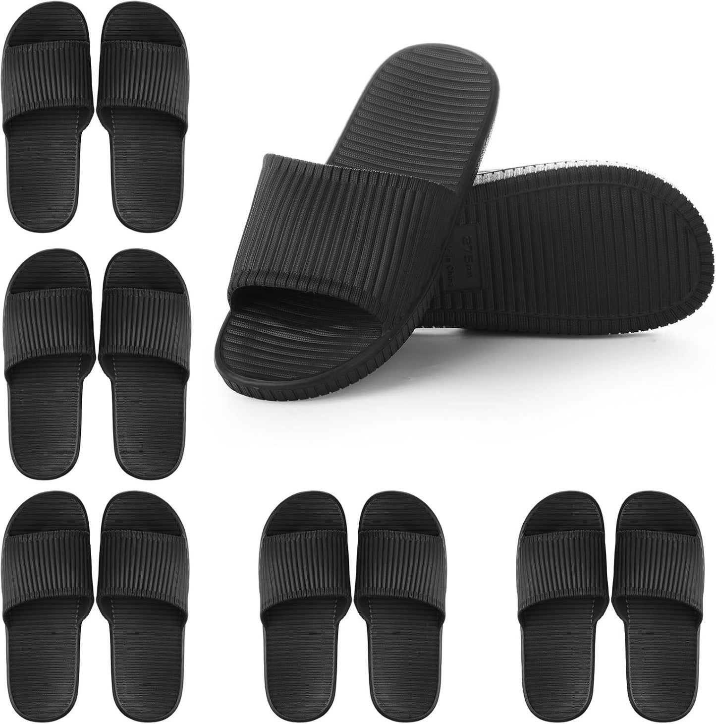 Shyyween Non-Slip Shower Slides - Lightweight Bath Slippers for Home, Gym & Pool | 6 Pack