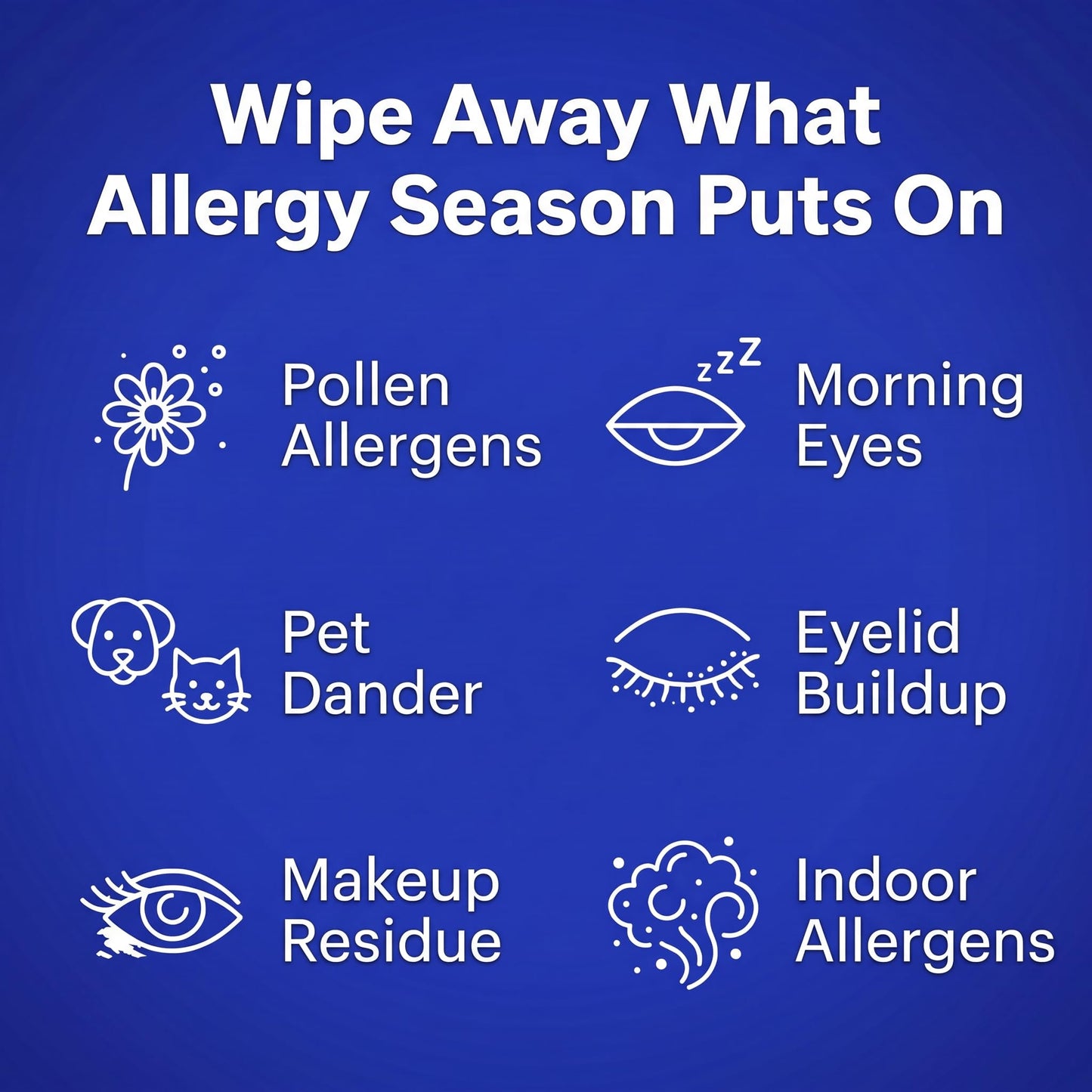 Allergy Eye Wipes for Dry Itchy Red Eyes 30 Count | Drug Free Eye Wipes for Pollen Pets & Seasonal Allergies | Hyaluronic Acid, Chamomile & Aloe | Individually Wrapped Sensitive Eye Cleansing Wipe