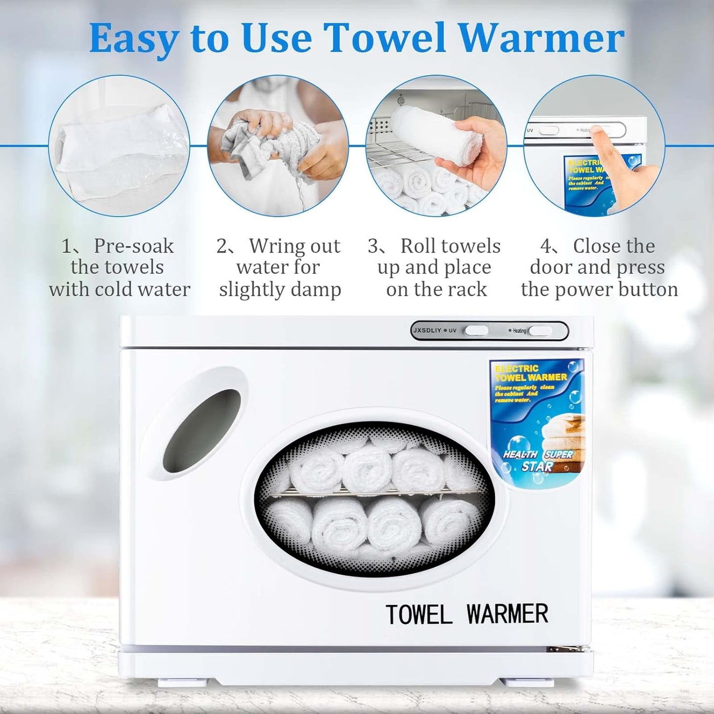 Professional Spa Hot Towel Cabinet - 23L Large Capacity Towel Warmer for Salon & Home Use | White with See-Through Window